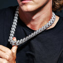 Rhodium Plated 925 Sterling Silver CZ Encrusted Miami Cuban Link 25mm Chain - PAN00245