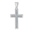 Colgante de cruz de circonitas cúbicas en plata de ley 925 rodiada - GMP00110