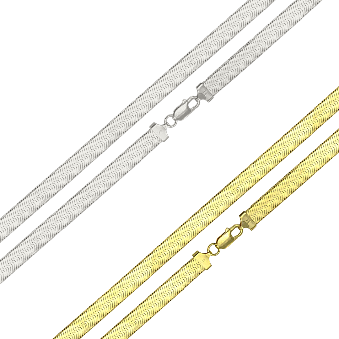 925 Sterling Silver Herringbone Chain or Bracelet