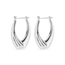 High Polished 925 Sterling Silver Hollow Drop Hoop Earrings - HP10