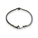 Pulsera de eslabones de trigo y serpiente semicircular chapada en metal de ley 925 - BSB0001