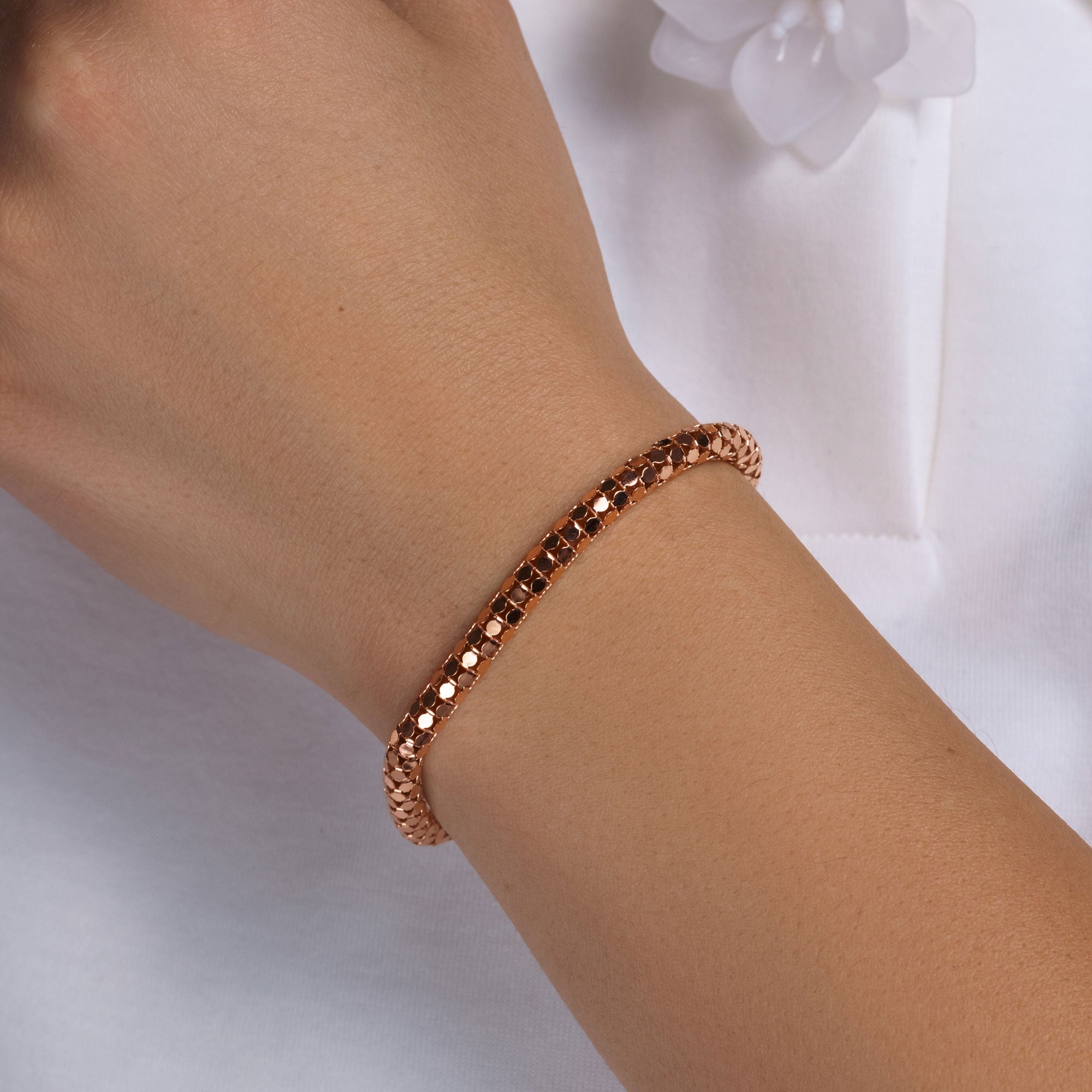 Clearance - Rose Gold Plated 925 Sterling Silver Coreana Italian Bracelet - ITB00003RGP