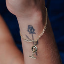 Pulsera ajustable con forma de donut y clip de papel en plata de ley 925 bañada en oro - ITB00332-GP