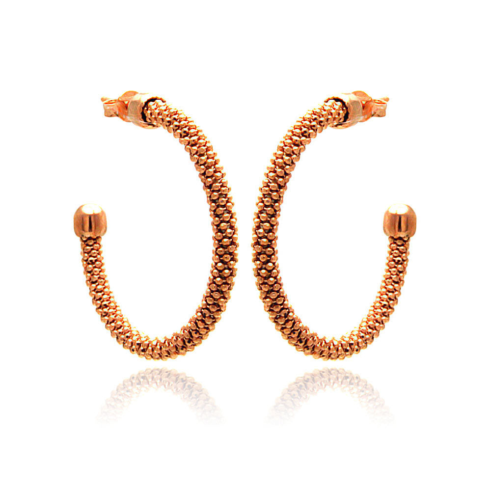 Liquidación - Pendientes de aro de plata 925 bañados en oro rosa - ITE00042RGP