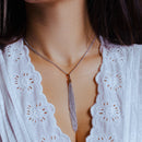 Rose Gold Plated 925 Sterling Silver Double Strand Chain with Dangling Tassel - ITN00102RH-RGP