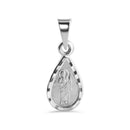 925 Sterling Silver High Polished Diamond Cut Saint Jude Teardrop Pendant - JCA006-5
