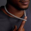 Pulsera o collar de moissanita cubana Miami de 9,5 mm con baño de rodio en plata de ley 925 - MGMB00089