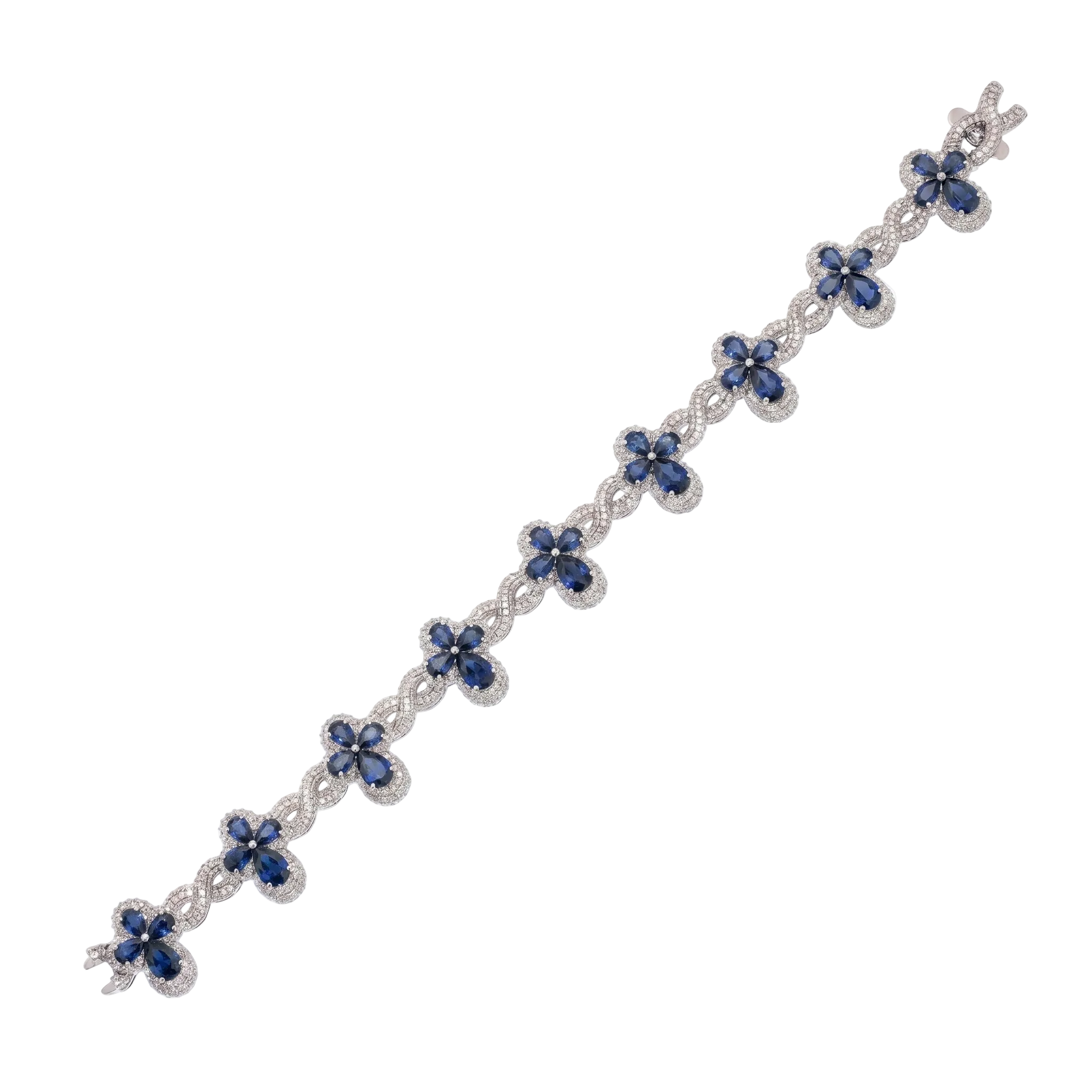Rhodium Plated 925 Sterling Silver Moissanite Infinity Cross Bracelet - MGMB00113
