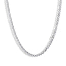 Rhodium Plated 925 Sterling Silver Moissanite Stone 3mm Tennis Necklace or Bracelet - MSLN00001 | MSLB00002