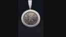 Rhodium Plated 925 Sterling Silver Centenario Bezel Aztec Clear CZ Pendant - SLP00433