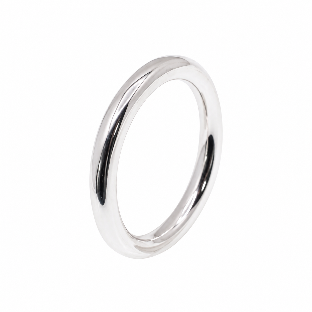 Anillo de banda con borde de plata de ley 925 pulida - RING04