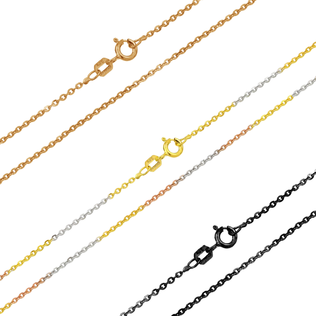 925 Sterling Silver Diamond Cut Edge Rolo Chain