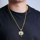 Colgante de aro de baloncesto hip hop con circonitas cúbicas en plata de ley 925 bañado en oro - SLP00155-GP