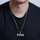 Colgante de hip hop ICY KING con circonita cúbica en plata de ley 925 rodiada - SLP00245