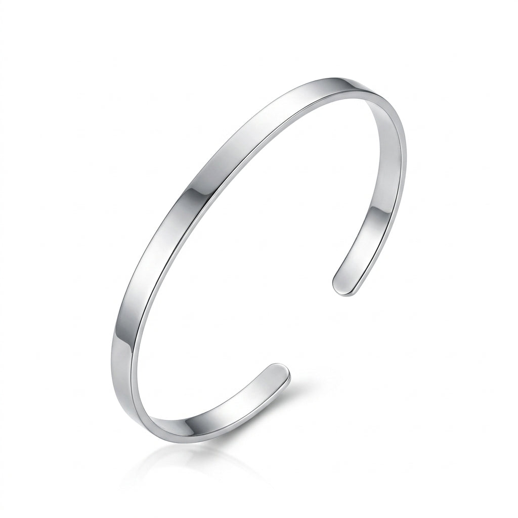 Pulsera Brazalete Liso Pulido Plata de Ley 925 - SPB00034