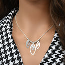 Collar colgante de múltiples almendras ascendentes en plata de ley 925 de alto brillo - SPN00017