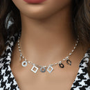 Collar colgante multiforma de plata de ley 925 de alto brillo - SPN00021