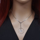 Collar de corazón colgante recortado en plata de ley 925 rodiada - SPN00028