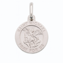 925 Sterling Silver High Polished Sandblasted Saint Michael 12.4mm Pendant - SPP00070