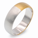 Gold Plated 925 Sterling Silver Band Half Colored Band - SPR00010