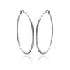 Rhodium Plated Stainless Steel Twisted Hoop Earrings - SSE00068