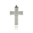Rhodium Plated Stainless Steel Puzzle Cross Pendant - SSP00185
