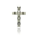 Rhodium Plated Stainless Steel Multi Texture Cross Pendant - SSP00191