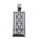 Colgante de rejilla de tres círculos de acero inoxidable rodiado - SSP00535