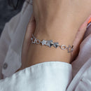 Pulsera de plata 925 chapada en rodio con circonitas transparentes y múltiples estrellas - STB00267