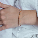 Brazalete de plata 925 chapado en oro rosa con circonita transparente - STB00339RGP