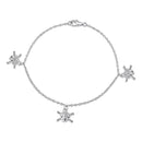 Pulsera con dije de calavera y circonita transparente chapada en rodio de plata 925 - STB00370