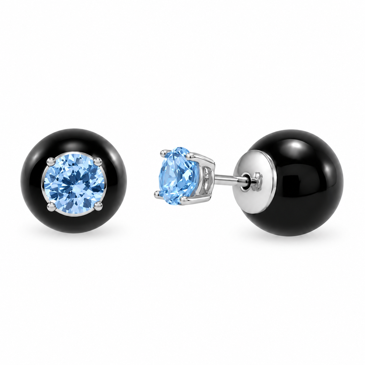 #Color_Black #Birthstone_March - Aquamarine
