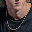 Collar o pulsera de tenis con circonitas cúbicas de 4 mm en plata de ley 925 bañada en oro - STP01676GP