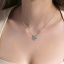 Collar de copos de nieve con circonitas cúbicas en plata de ley 925 rodiada - STP01731