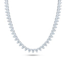 Rhodium Plated 925 Sterling Silver Multi Shape Clear CZ Tennis Necklace - STP01851