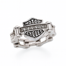 Rhodium Plated 925 Sterling Silver CZ Biker Ring - STR00139