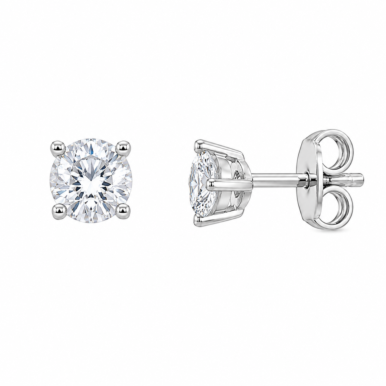 Conjunto de corazón abierto con circonita cúbica en plata de ley 925 rodiada - STS00525