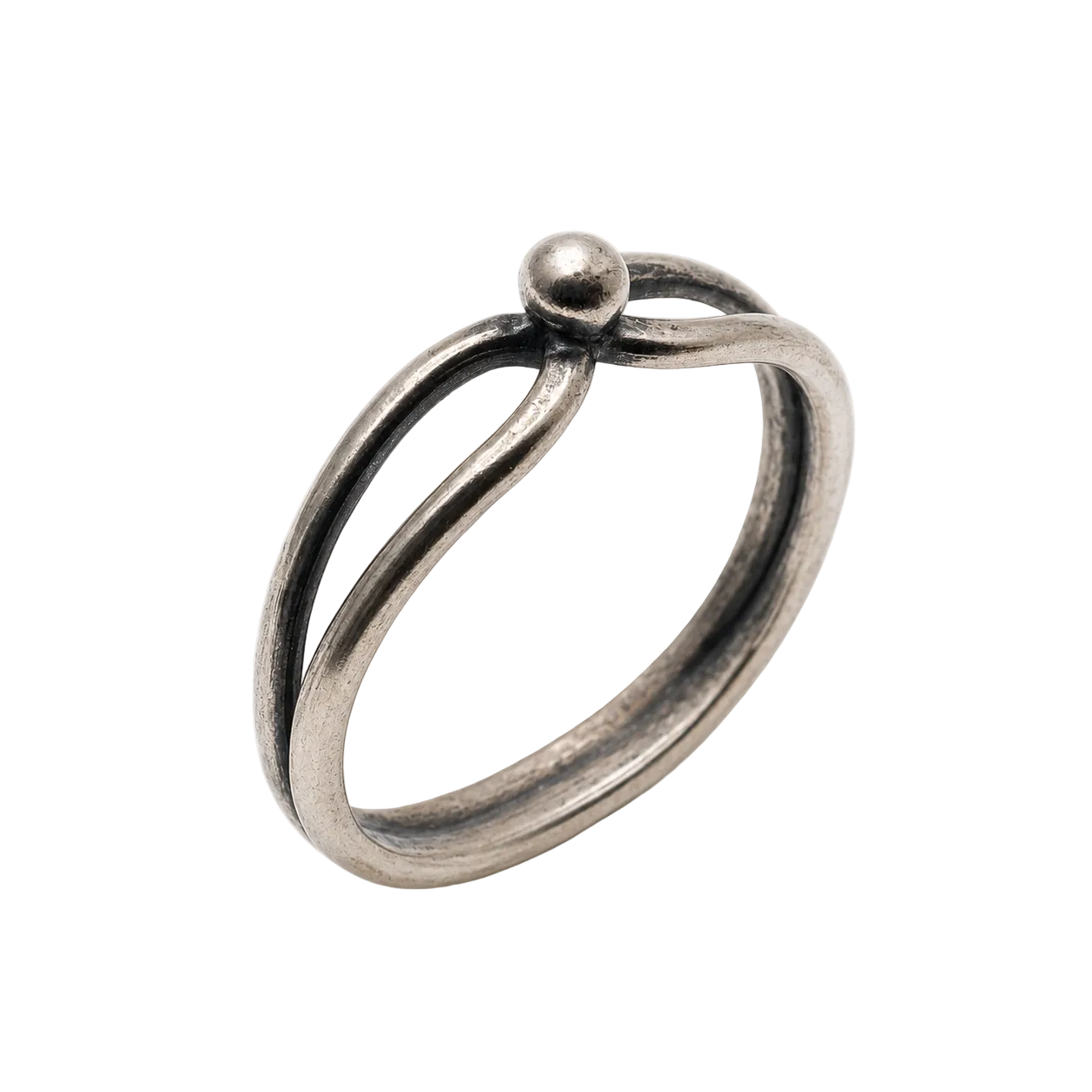 925 Sterling Silver Adjustable Bead & Loop Toe Ring - TR303