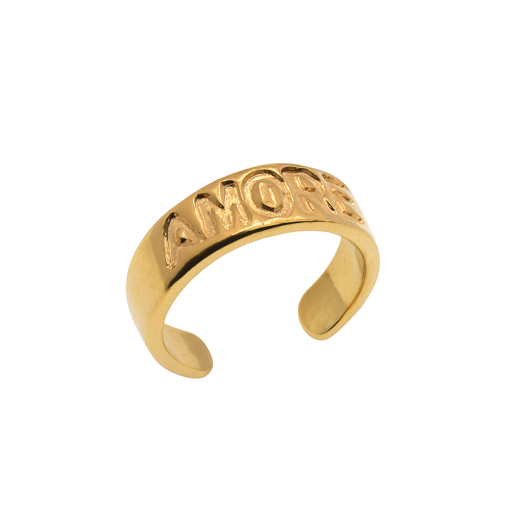 Gold Plated 925 Sterling Silver Adjustable Amore Toe Ring- TR327