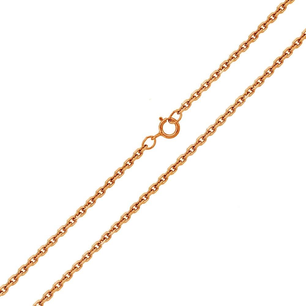 Silver 925 Rose Gold Plated Diamond Cut Cable Rolo 020 Chains 0.9mm - CH153 RGP | Silver Palace Inc. #plating_rose gold