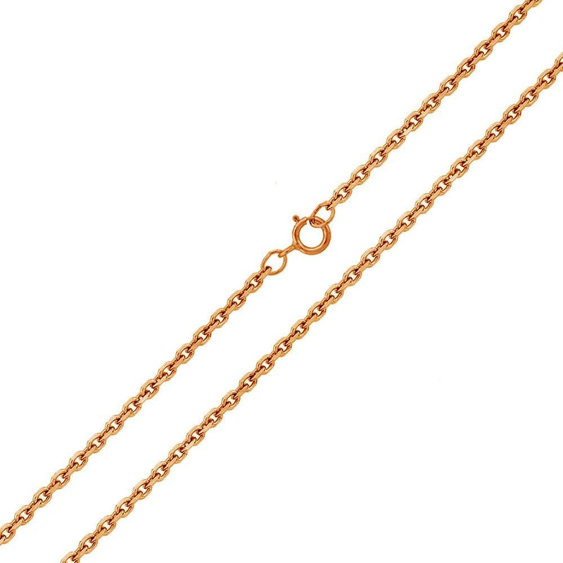 Silver 925 Rose Gold Plated Diamond Cut Cable Rolo 020 Chains 0.9mm - CH153 RGP | Silver Palace Inc.