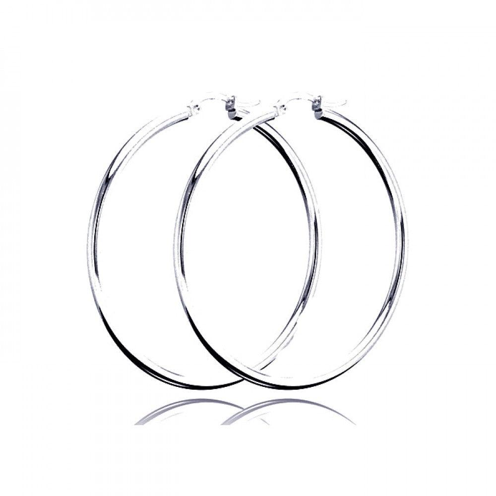 Silver 925 Plain Hoop Earring 2mm - HP02-2 | Silver Palace Inc.