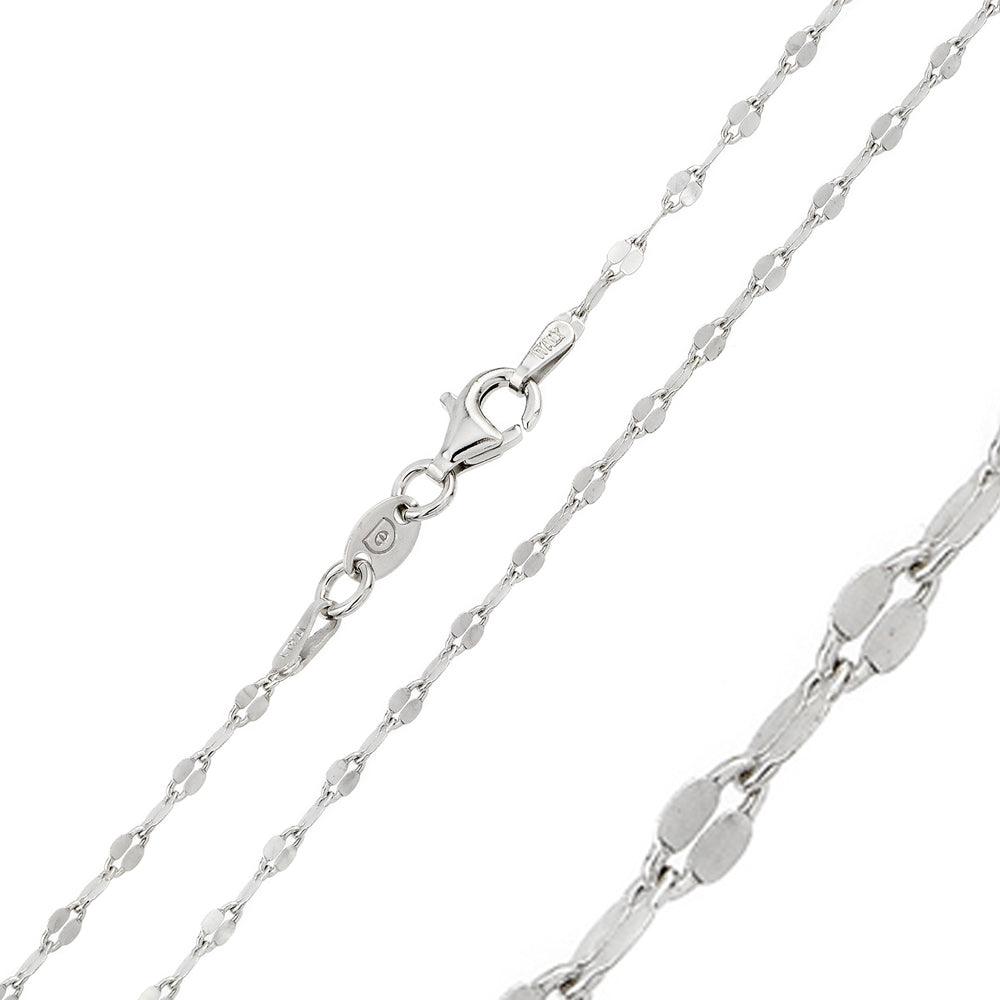 Silver 925 Rhodium Plated Open Confetti DC Link 030 Chain - CH125 RH | Silver Palace Inc. #plating_rhodium