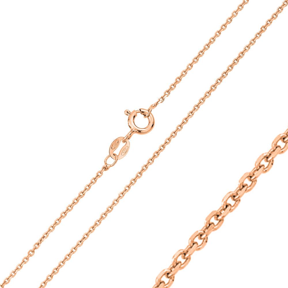 Silver 925 Rose Gold Plated Anchor DC 030 Chain 1.1mm - CH178 RGP | Silver Palace Inc. #plating_rose gold