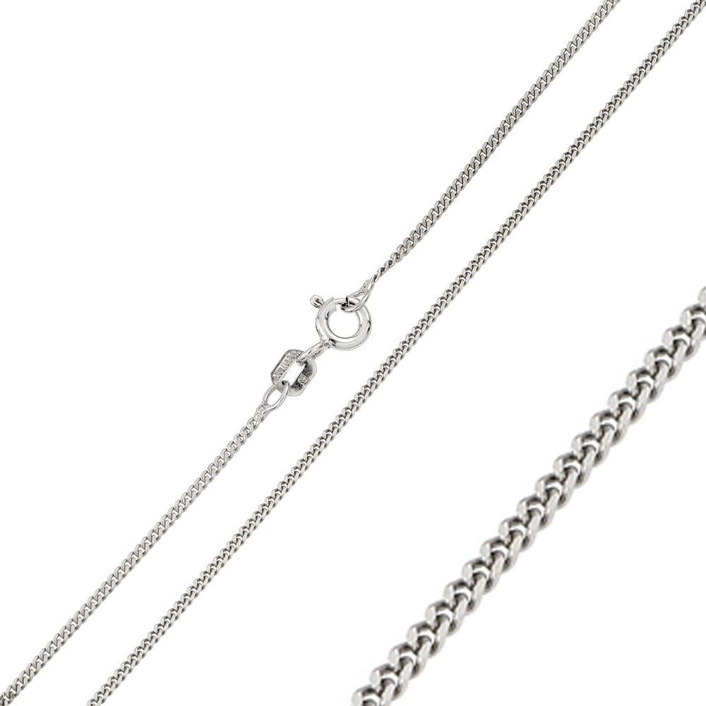 Silver 925 Rhodium Plated Super Flat Curb 035 Chain 1.2mm - CH300 RH | Silver Palace Inc.