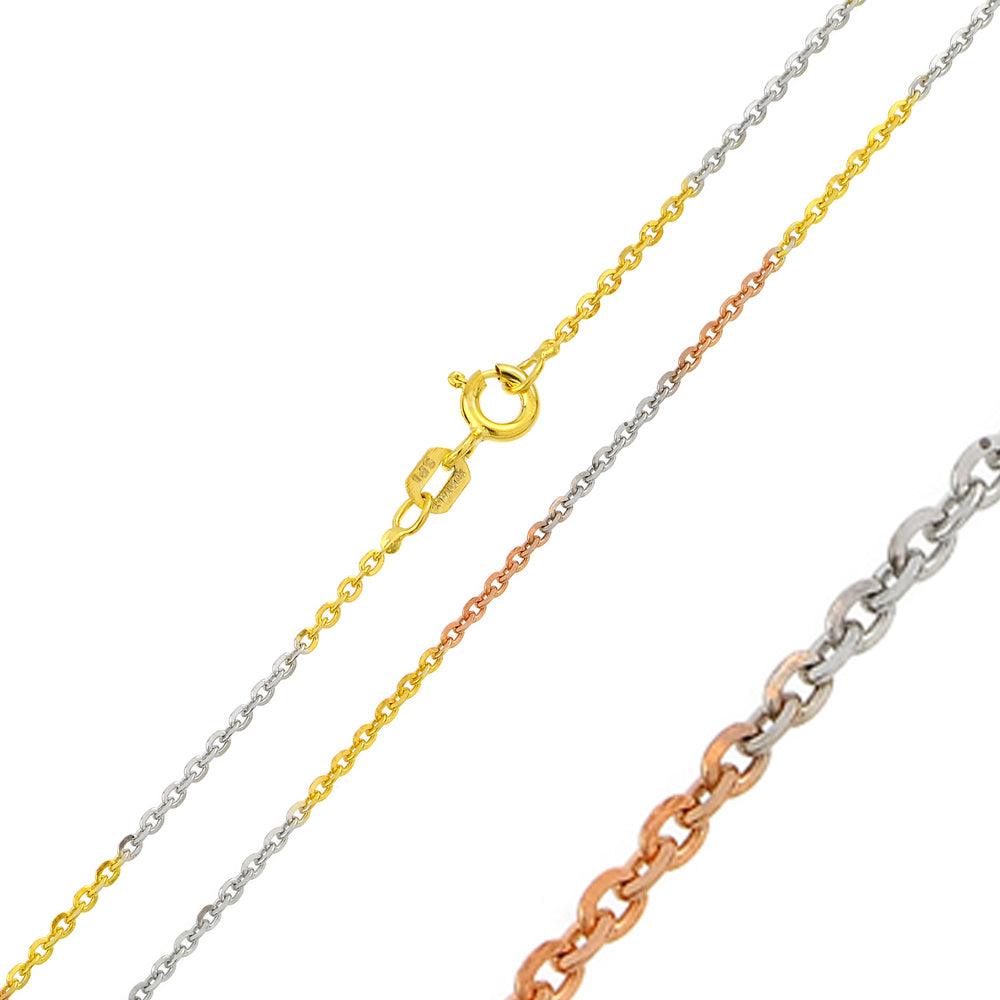 Silver 925 Multi Plated Diamond Cut Edge Rolo 040 Chains 1.3mm - CH264 MUL | Silver Palace Inc. #plating_three-tone