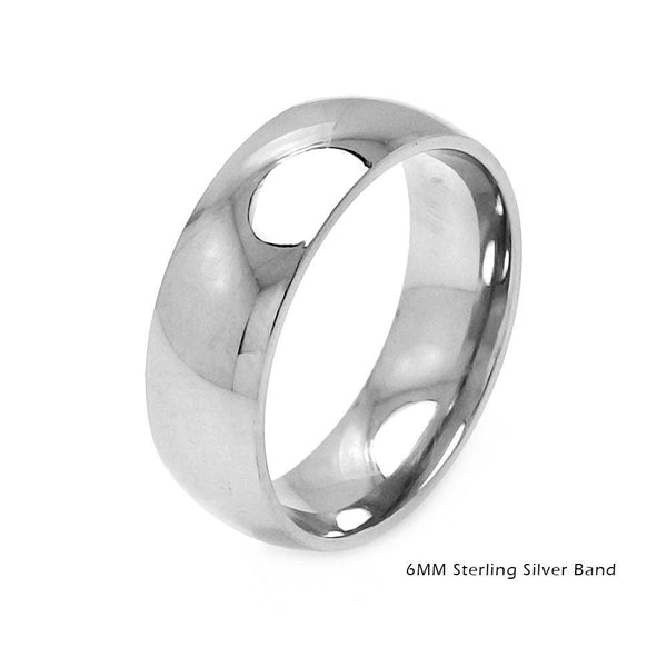 Silver 925 Plain Wedding Band Round Ring - RING01-6MM | Silver Palace Inc.