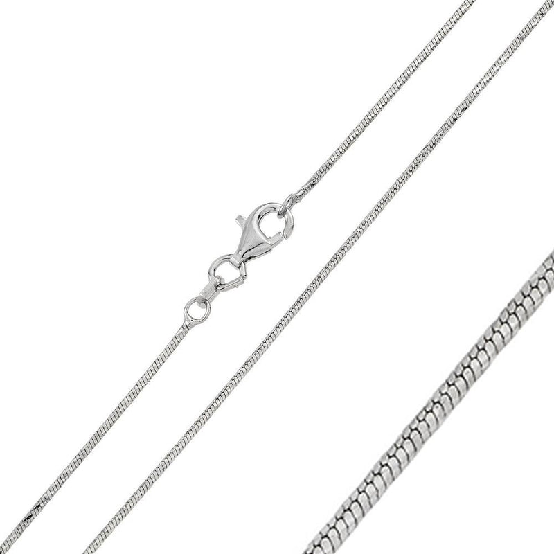 Snake Round 020 Twisted DC Silver 925 Rhodium Plated Chain 0.65mm (Pk of 6) - CH134 RH