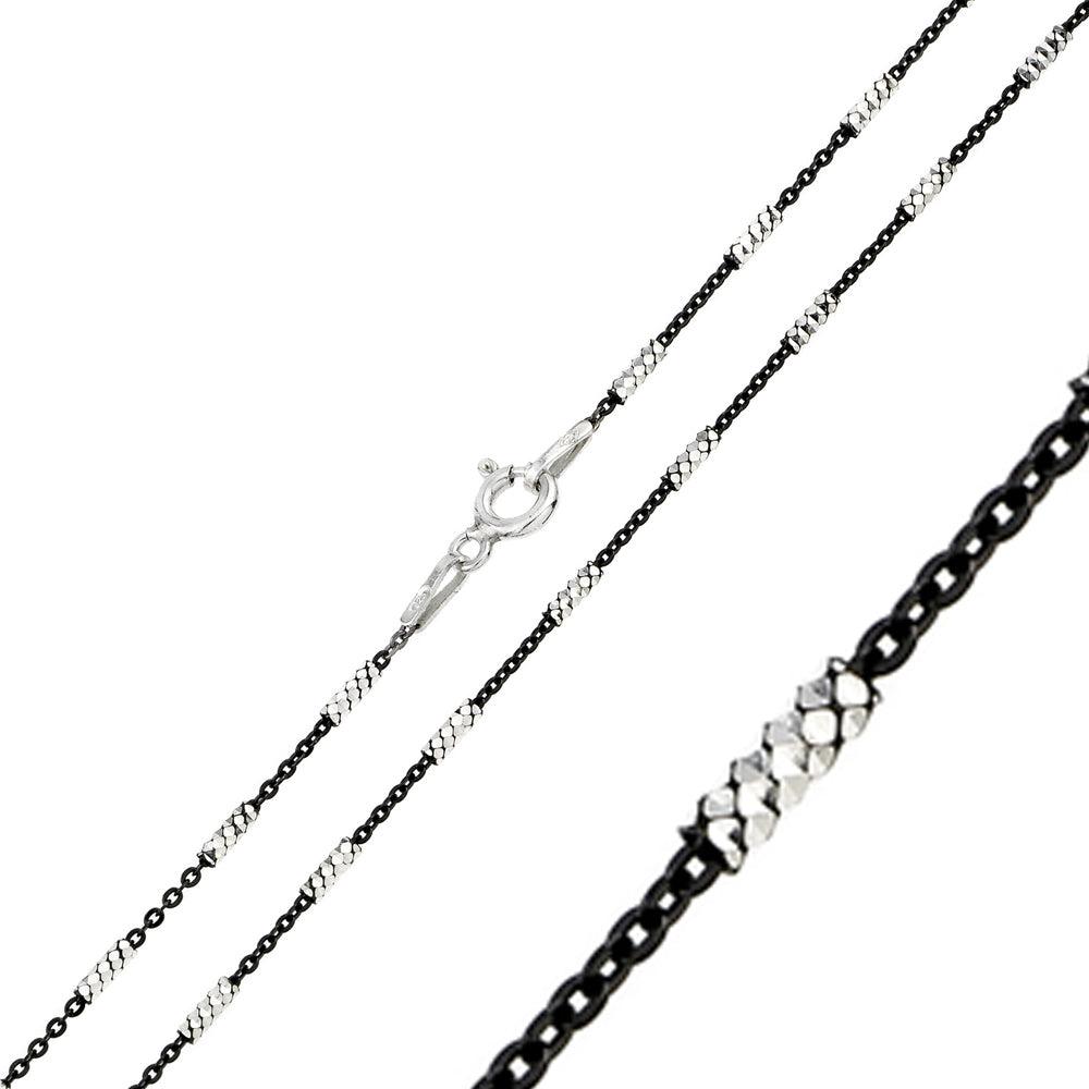 Silver 925 Black Rhodium Plated Tube Brite B-W DC 030 Chain - CH245 BLK | Silver Palace Inc.