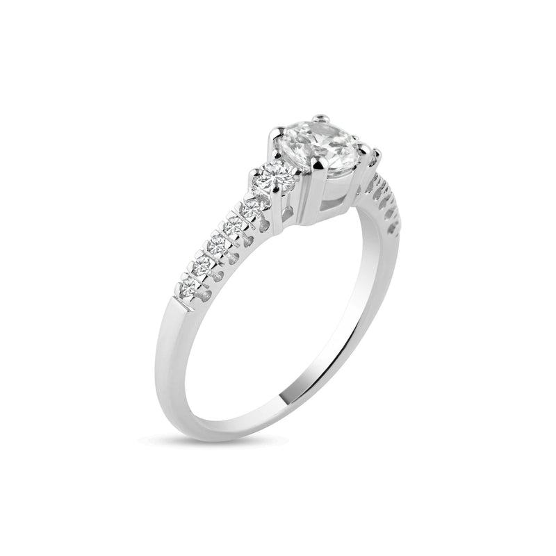 Silver 925 Rhodium Plated Pave CZ Past Present Future Ring - ACR00011 | Silver Palace Inc.